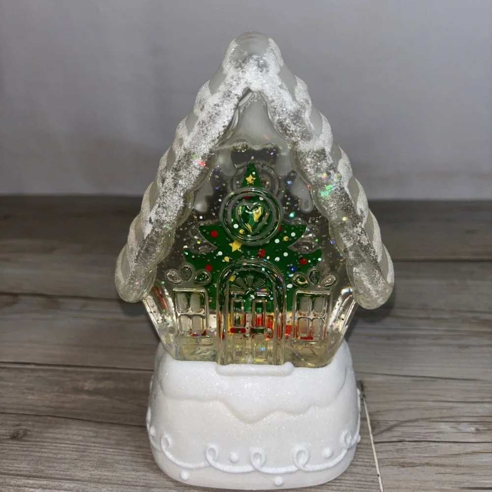 Hallmark Snow Globe Magic Color Changing Gingerbread House Christmas‎ Tree